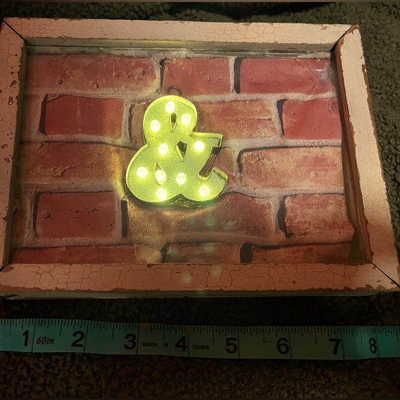 Handmade Shabby Chic Galvanized Metal Ampersand “&” Sign w/ String lights Brick - Picture 4 of 9